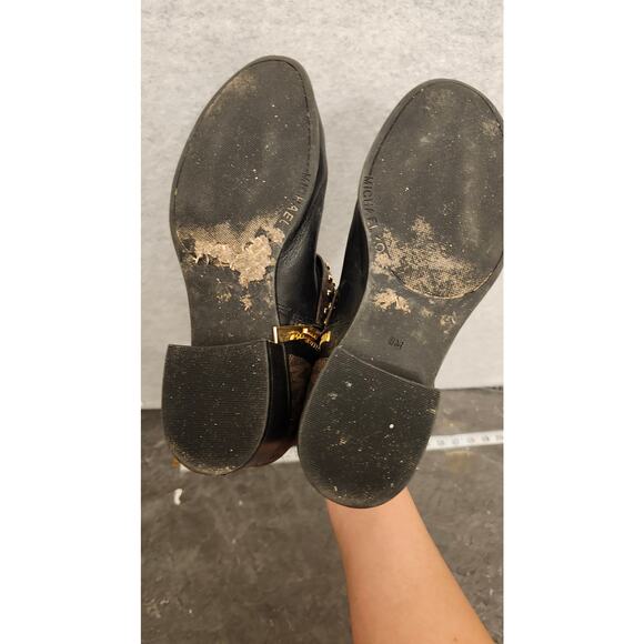 Michael Kors Leather Ankle Boot Women's 6 M Black Brow Studded Logo Ankle Boot‎ - Picture 9 of 9